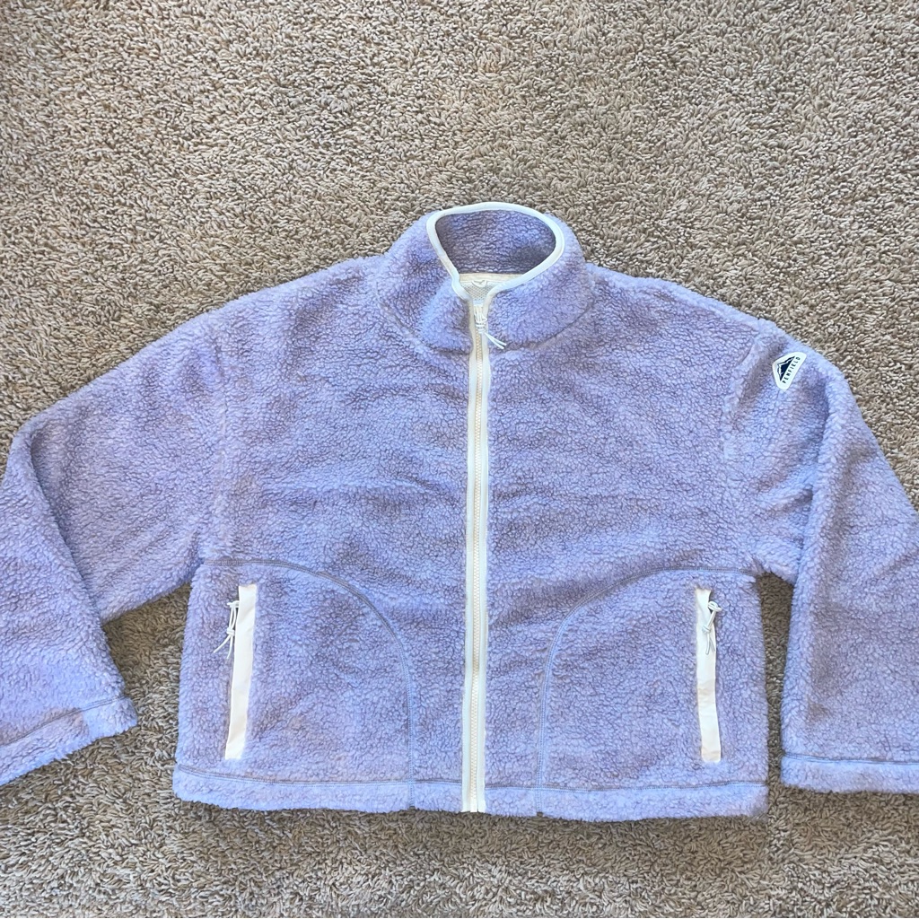 Madewell X Penfield Haight Sherpa Bell Sleeve Full Zip Lavender Jacket Medium